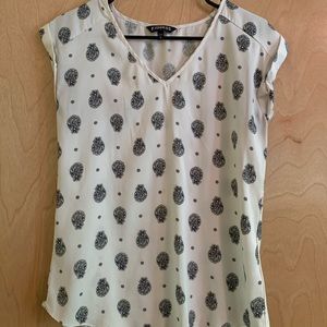 Express satin v-neck tee